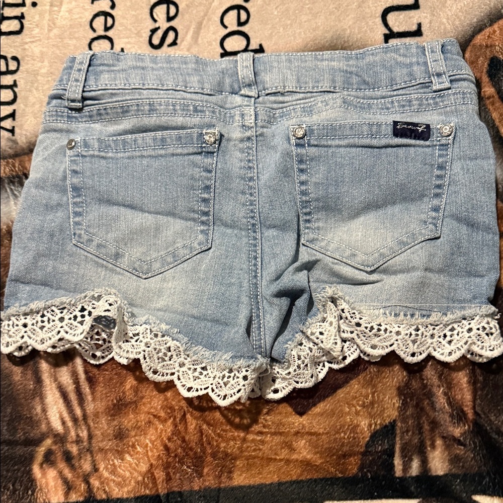 Kids Seven 7 Denim Lace Shorts - Picture 5 of 6